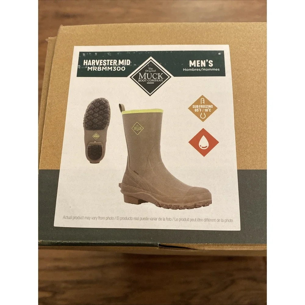Muck Boot Company Forager Mens Size 8 Olive Green Waterproof Rubber Rain Boots
